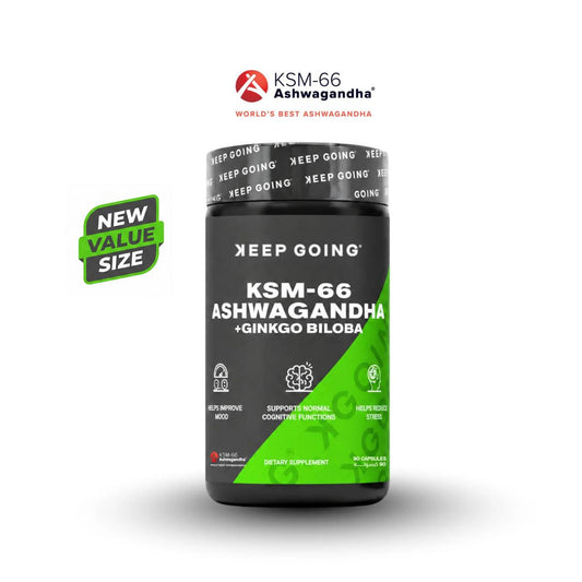 KSM-66 Ashwagandha + Ginkgo Biloba 90 Capsules - 45 Servings