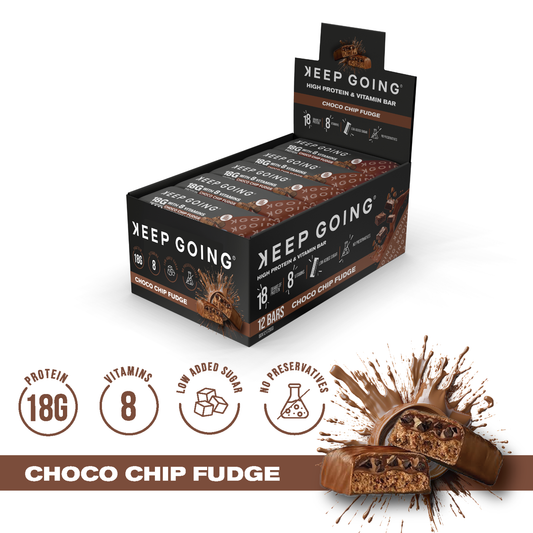 Box of Protein & Vitamin Bar Choco Chip Fudge 12 Bars