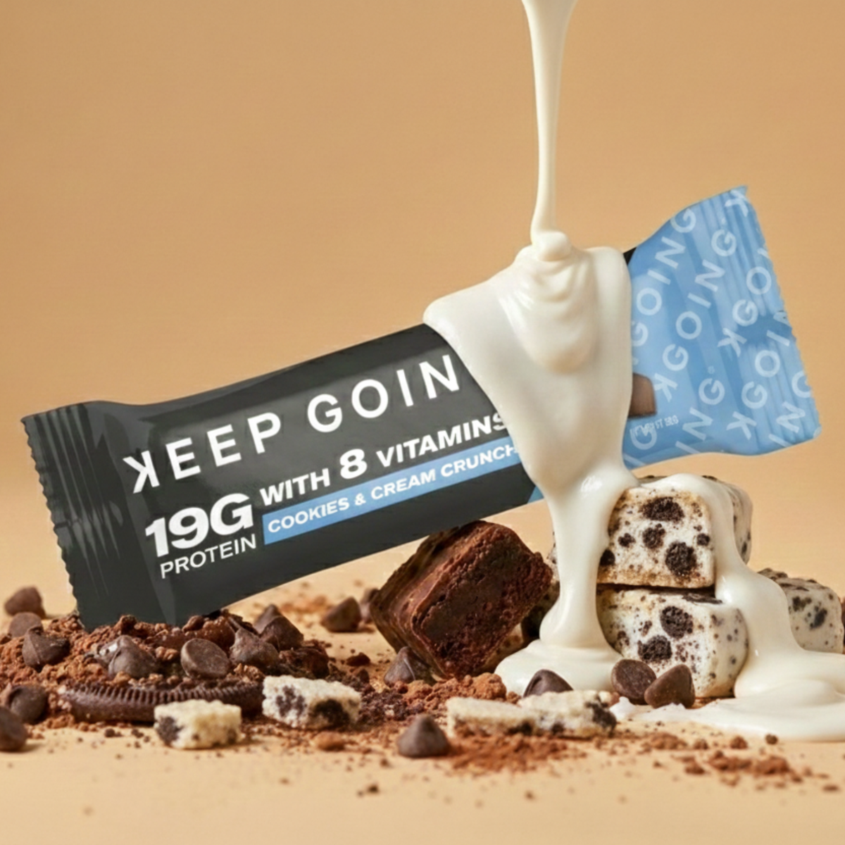 Box of Protein & Vitamin Bar Cookies & Cream Crunch 12 Bars – KEEP ...