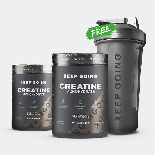 Keep Going Creatine Monohydrate x2 + Free Keep Going Plastic Shaker