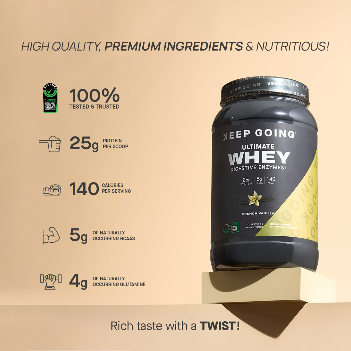 Ultimate Whey Digestive Enzymes+ French Vanilla
