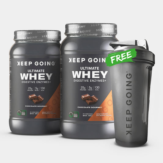 Whey Chocolate Gourmet x2+ Free Keep Going Plastic Shaker