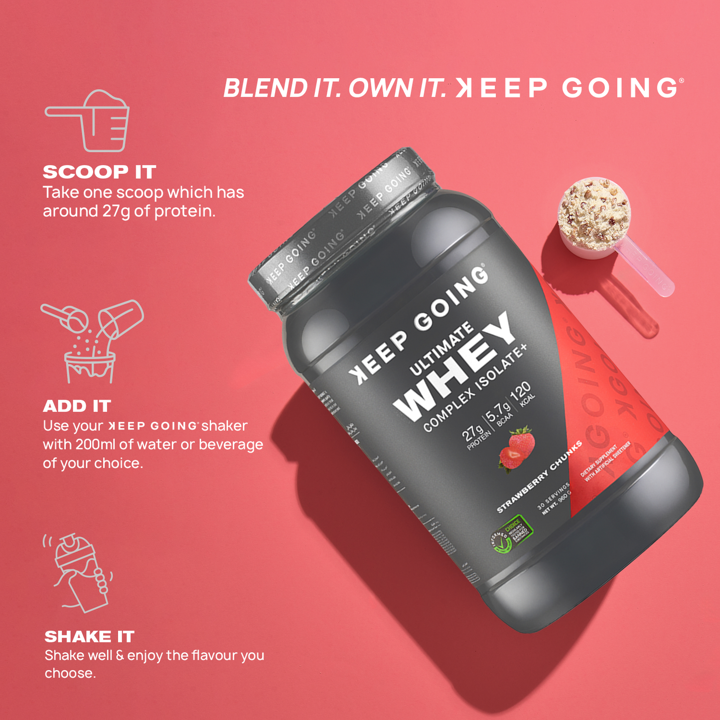 Ultimate Whey Complex Isolate+ Strawberry Chunks